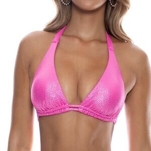 Luli Fama Luminous Halter Sliding Bikini Top